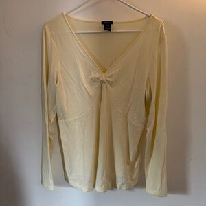 GAP Maternity Twist Front Long Sleeve Top Ivory XL